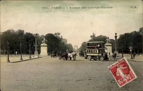 Ak Paris VIII, Avenue des Champs Elysees