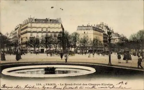 Ak Paris VIII, Der Rond Point des Champs Elysées