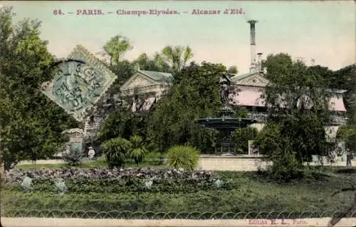 Ak Paris VIII, Champs Elysées, Sommer-Alcazar