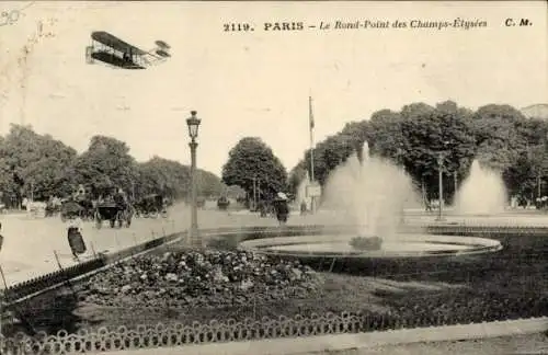 Ak Paris VIII, Der Rond Point des Champs Elysées