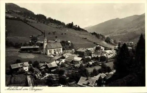 Ak Mühlbach im Pongau Salzburg, Häuser und Kirche zwischen Feldern