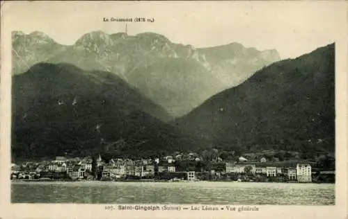 Ak Saint Gingolph Lac Léman Haute Savoie, Panorama, Le Grammont
