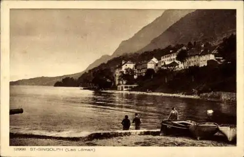 Ak Saint Gingolph Lac Léman Haute Savoie, Teilansicht, Ufer