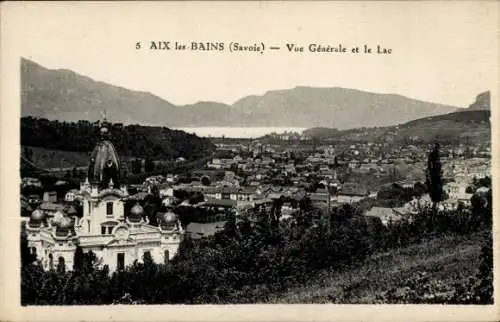 Ak Aix les Bains Savoie, Panorama, See