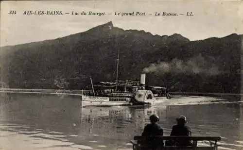 Ak Aix les Bains Savoie, Lac du Bourget, La grand Port, Le Bateau