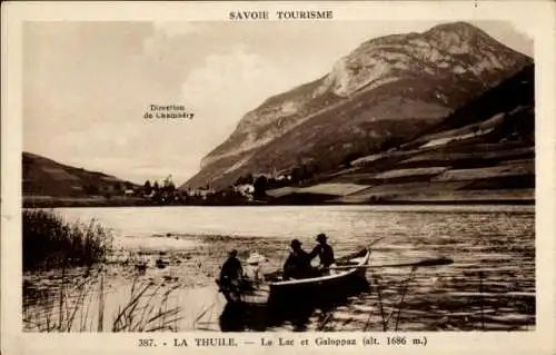 Ak Chambery Savoie, La Thuile, See, Galoppaz, Ruderboot