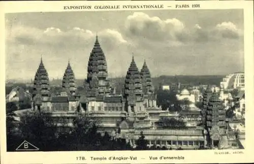 Ak Paris, Expo Coloniale Internationale 1931, Temple d'Angkor Vat