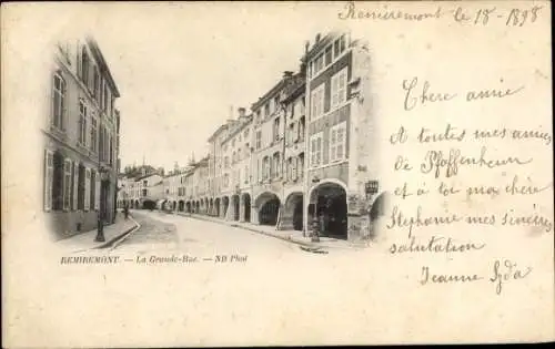 Ak Remiremont Lorraine Vosges, La Grande Rue