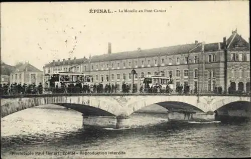 Ak Épinal Lothringen Vosges, Carnot Brücke, Mosel