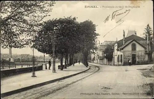 Ak Épinal Lorraine Vosges, Promenade du Quai de Dogneville