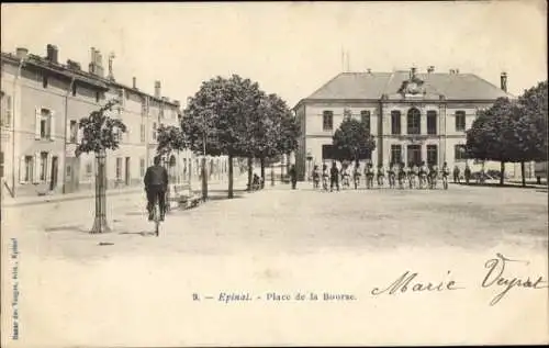 Ak Épinal Lorraine Vosges, Place de la Bourse