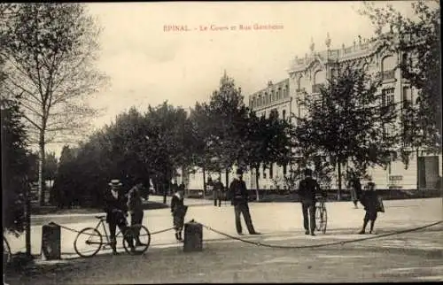 Ak Épinal Lothringen Vogesen, Le Cours und Rue Gambetta