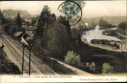 Ak Épinal Lothringen Vogesen, Blick von Saint Antoine aus