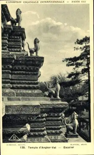Ak Paris Frankreich, Exposition Coloniale Internationale 1931, Temple d'Angkor, Escalier
