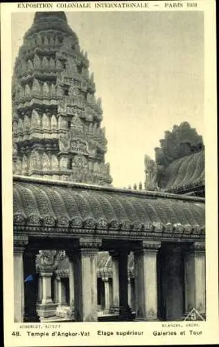 Ak Paris Frankreich, Exposition Coloniale Internationale 1931, Temple de Angkor Vat, Etage superieur