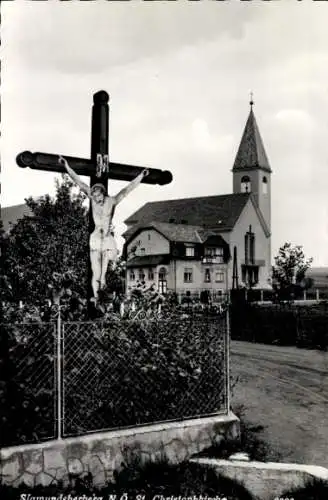 Ak Sigmundsherberg in Niederösterreich, St. Christophkirche, Kruzifix