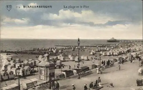 Ak Blankenberghe Blankenberge Westflandern, Plage, Pier