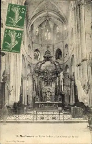 Ak Narbonne Aude, St Paul Kirche, Chor