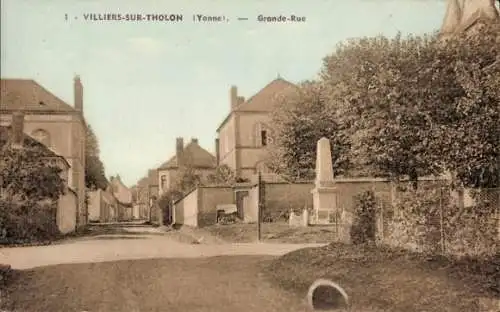 Ak Villiers sur Tholon Yonne, Grande-Rue