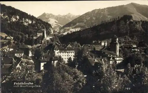 Ak Feldkirch Vorarlberg, Teilansicht vom Ort mit Gurtisspitze