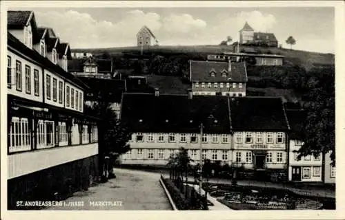 Ak St. Andreasberg Braunlage im Harz, Marktplatz