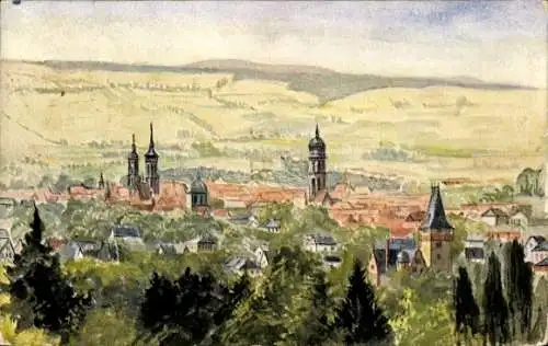 Künstler Ak Vogel, F., Göttingen in Niedersachsen, Blick auf die Stadt