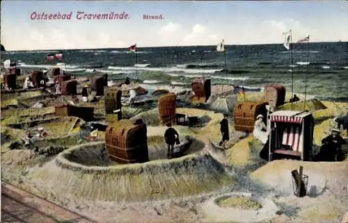 Ak Ostseebad Travemünde Lübeck, Strand