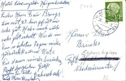 Ak Heigenbrücken im Spessart Unterfranken, Teilansicht