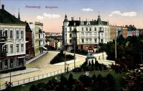 Ak Flensburg in Schleswig Holstein, Burgplatz