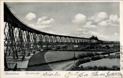 Ak Rendsburg in Schleswig Holstein, Hochbrücke