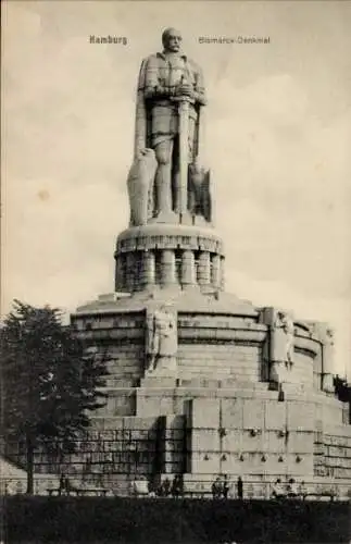 Ak Hamburg Mitte St. Pauli, Bismarck Denkmal