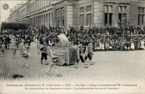 Ak Anvers Antwerpen Flandern, Cortege commemoratif H. Conscience 1912