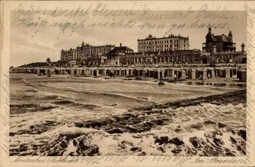 Ak Nordseebad Borkum in Ostfriesland, am Strand