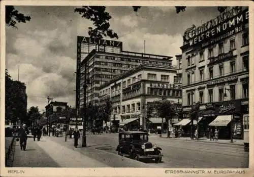 Ak Berlin Kreuzberg, Saarlandstraße mit Europahaus, Allianz, Hotel Preußischer Hof