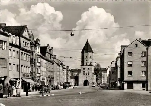 Ak Augsburg in Schwaben, Jakoberstraße, Blick zum Jakobertor