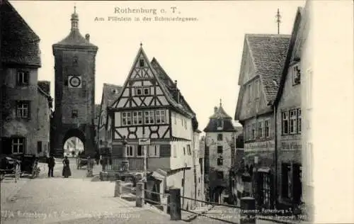 Ak Rothenburg ob der Tauber Mittelfranken, Plönlein, Schmiedegasse