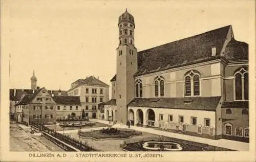 Ak Dillingen an der Donau, Stadtpfarrkirche U. St. Joseph