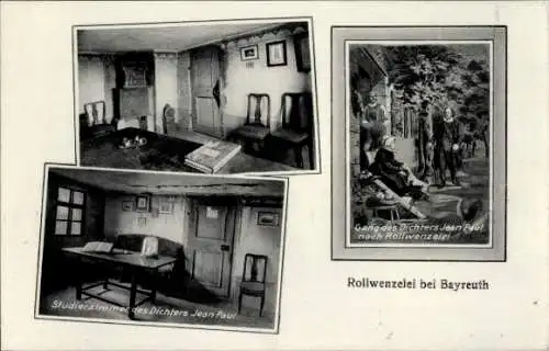 Ak Bayreuth in Oberfranken, Gasthaus Dorothea Rollwenzel, Rollwenzelei, Studierzimmer Jean Paul
