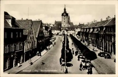 Ak Ansbach in Mittelfranken Bayern, Maximilianstraße