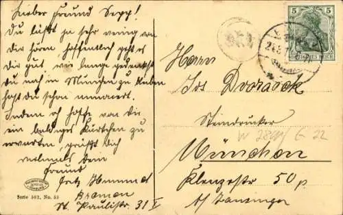 Ak Hansestadt Bremen, Wallpartie