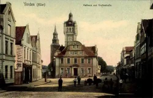 Ak Verden an der Aller, Rathaus, Große Straße