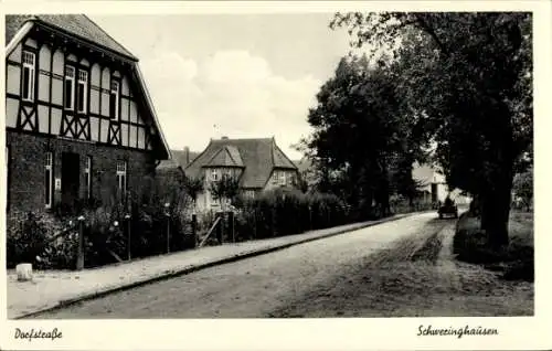 Ak Schweringhausen Ehrenburg in Niedersachsen, Dorfstraße