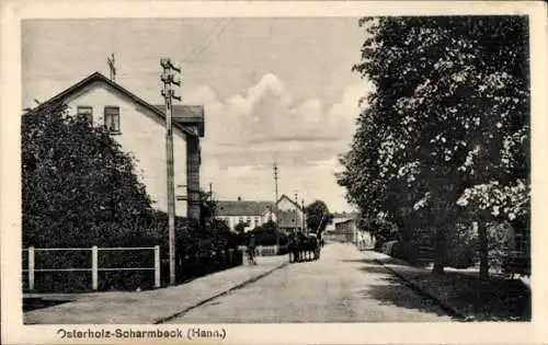 Ak Osterholz Scharmbeck in Niedersachsen, Straßenpartie mit Pferdefuhrwerk