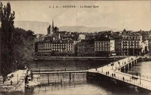 Ak Genève Genf Schweiz, Le Grand Quai