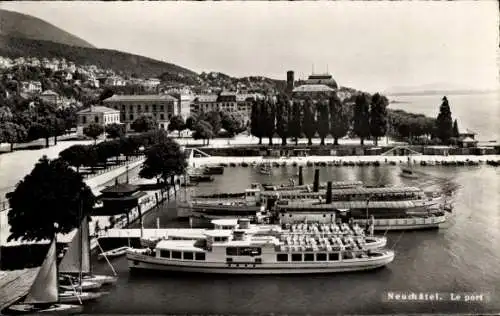 Ak Neuchâtel Neuenburg Stadt, Hafen