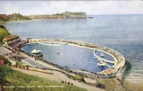 Ak Scarborough North Yorkshire, Bathing Pool, South Bay