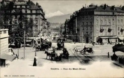 Ak Genève Genf Schweiz, Rue du Mont-Blanc