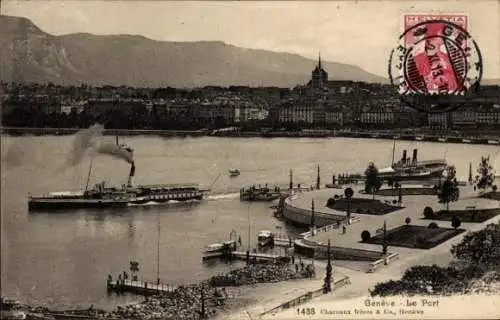 Ak Genève Genf Schweiz, Hafen