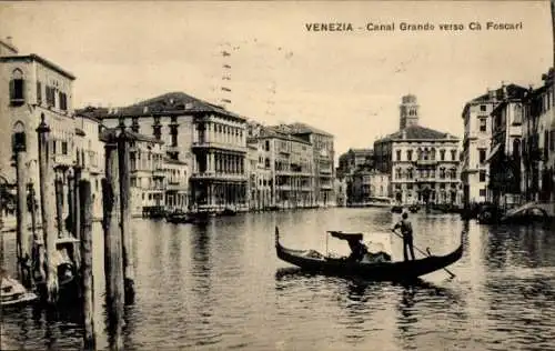 Ak Venezia Venedig Veneto, Canal Grande verso Ca Foscari