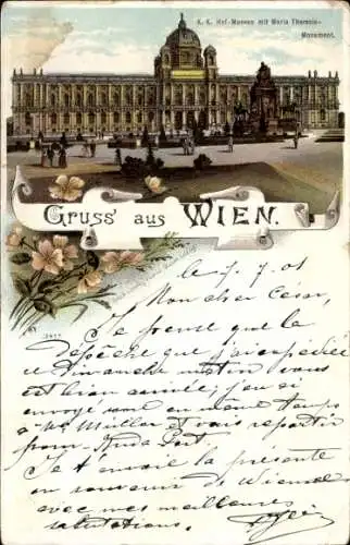 Ak Wien 1 Innere Stadt, Hof-Museum, Maria Theresia-Monument